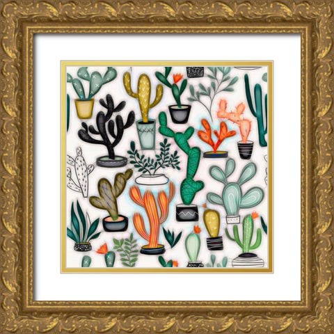 Cacti Corner 789 Gold Ornate Wood Framed Art Print with Double Matting by Bolokofsky, Ronald