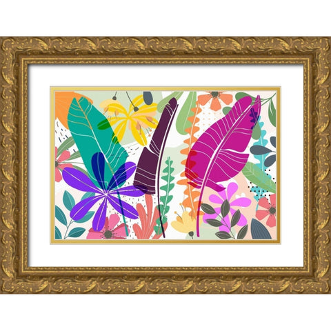 Colorful Garden 685 Gold Ornate Wood Framed Art Print with Double Matting by Bolokofsky, Ronald