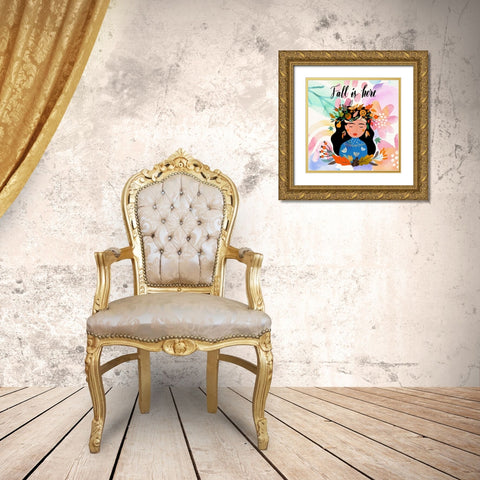 Fall Is Here Gold Ornate Wood Framed Art Print with Double Matting by Bolokofsky, Ronald