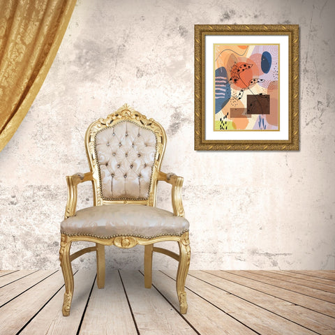 Floral Abstract 301 Gold Ornate Wood Framed Art Print with Double Matting by Bolokofsky, Ronald