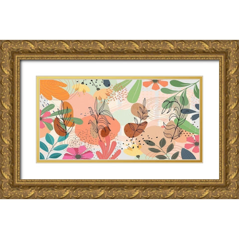 Garden Foliage V Gold Ornate Wood Framed Art Print with Double Matting by Bolokofsky, Ronald