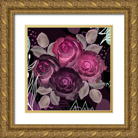 Garden Silk 480 Gold Ornate Wood Framed Art Print with Double Matting by Bolokofsky, Ronald