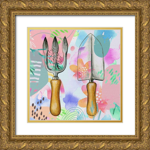 Garden Tools 657 Gold Ornate Wood Framed Art Print with Double Matting by Bolokofsky, Ronald