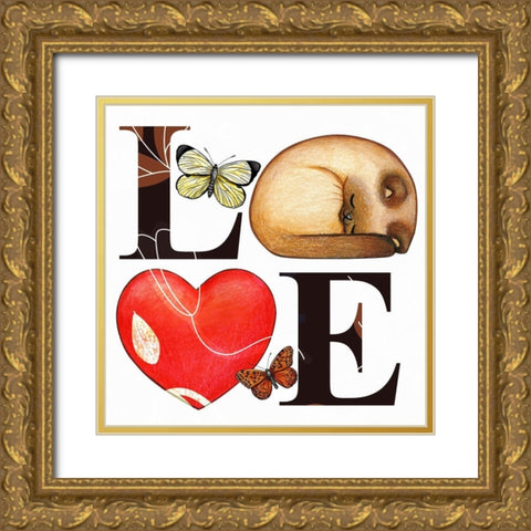 Love 323 Gold Ornate Wood Framed Art Print with Double Matting by Bolokofsky, Ronald