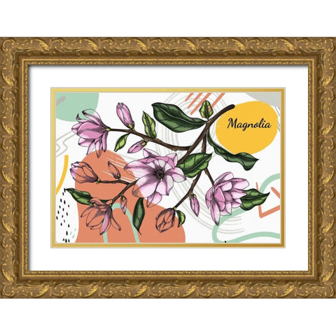 Magnolia 713 Gold Ornate Wood Framed Art Print with Double Matting by Bolokofsky, Ronald