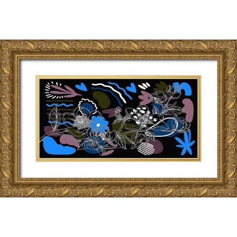 Magnolia Branch 270 Gold Ornate Wood Framed Art Print with Double Matting by Bolokofsky, Ronald