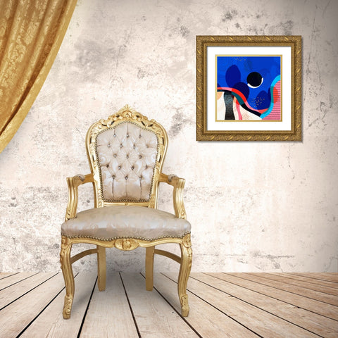Mid Century Abstract 581 Gold Ornate Wood Framed Art Print with Double Matting by Bolokofsky, Ronald