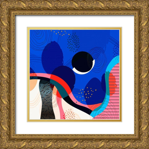 Mid Century Abstract 581 Gold Ornate Wood Framed Art Print with Double Matting by Bolokofsky, Ronald