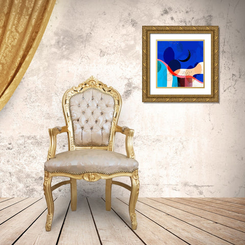 Mid Century Abstract 583 Gold Ornate Wood Framed Art Print with Double Matting by Bolokofsky, Ronald