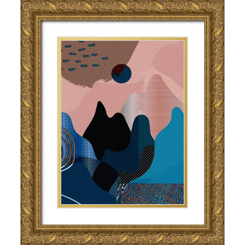 Mid Century Landscape 480 Gold Ornate Wood Framed Art Print with Double Matting by Bolokofsky, Ronald