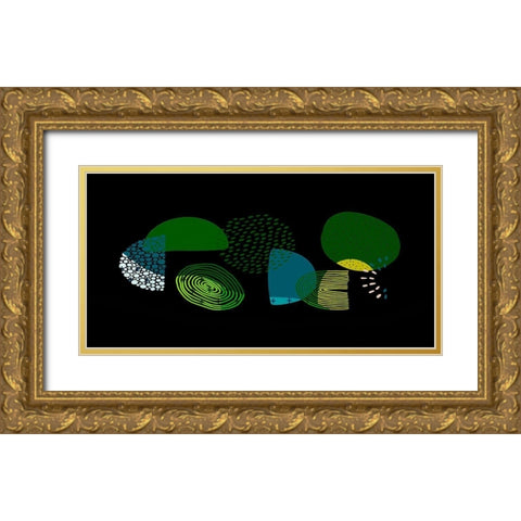 Mid Century Shapes 734 Gold Ornate Wood Framed Art Print with Double Matting by Bolokofsky, Ronald