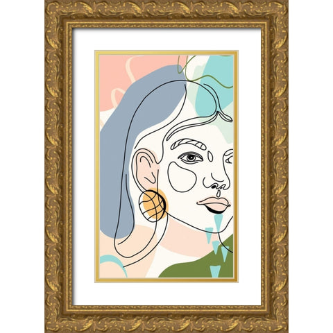 Mid Century Woman 120 Gold Ornate Wood Framed Art Print with Double Matting by Bolokofsky, Ronald
