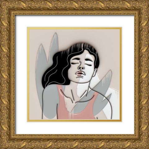 Modern Woman 421C Gold Ornate Wood Framed Art Print with Double Matting by Bolokofsky, Ronald