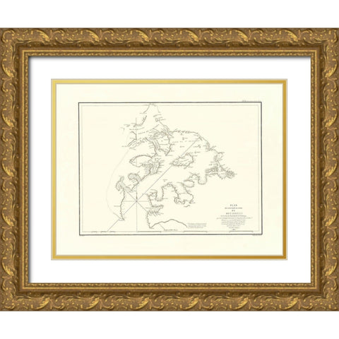 Bucareli Bay - La Perouse 1797 Gold Ornate Wood Framed Art Print with Double Matting by La Perouse