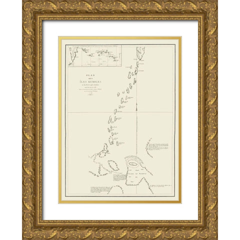 Kuriles Islands Alaska - LImprimerie 1797 Gold Ornate Wood Framed Art Print with Double Matting by L''Imprimerie