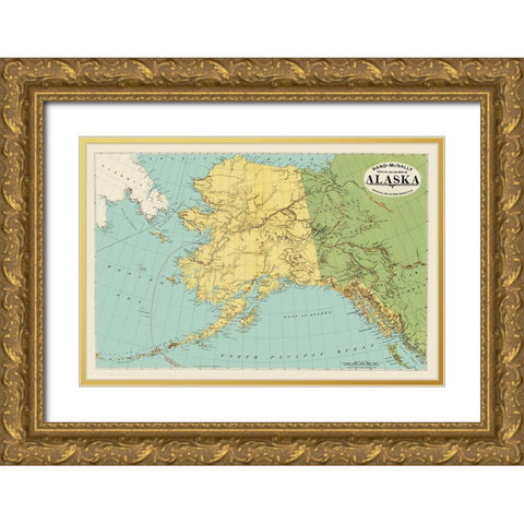 Alaska, Siberia - Rand McNally 1897 Gold Ornate Wood Framed Art Print with Double Matting by Rand McNally