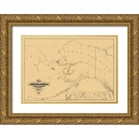 Alaska, Asia - Lewis 1867 Gold Ornate Wood Framed Art Print with Double Matting by Lewis