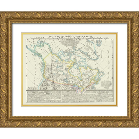 English Russian American Territories Gold Ornate Wood Framed Art Print with Double Matting by Marzolla