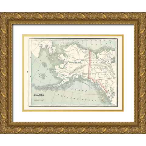 Alaska - Rathbun 1893 Gold Ornate Wood Framed Art Print with Double Matting by Rathbun