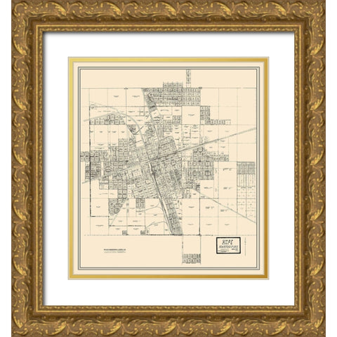Hope Arkansas Landowner - Knobel 1916 Gold Ornate Wood Framed Art Print with Double Matting by Knobel