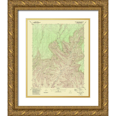 Bright Angel Point Arizona Quad - USGS 1988 Gold Ornate Wood Framed Art Print with Double Matting by USGS