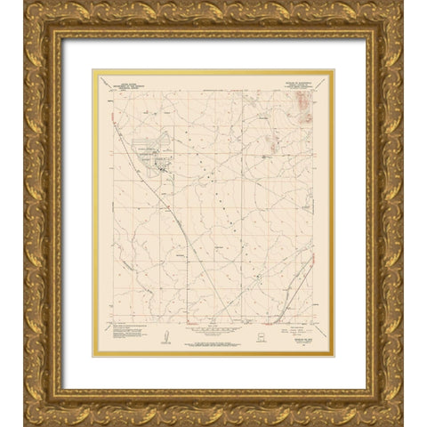 North East Douglas Arizona Quad - USGS 1958 Gold Ornate Wood Framed Art Print with Double Matting by USGS