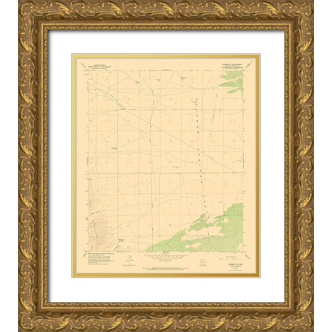 South East Gleeson Arizona Quad - USGS 1958 Gold Ornate Wood Framed Art Print with Double Matting by USGS