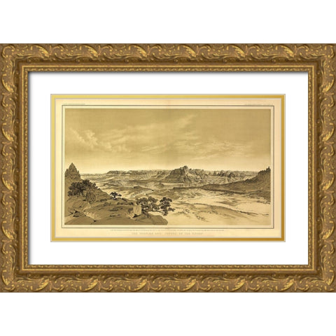 Grand Canyon, Temples and Tower of Virgin Arizona Gold Ornate Wood Framed Art Print with Double Matting by Bien