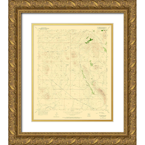 Hay Mountain Arizona Quad - USGS 1957 Gold Ornate Wood Framed Art Print with Double Matting by USGS