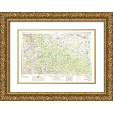 Holbrook Arizona Quad - USGS 1973 Gold Ornate Wood Framed Art Print with Double Matting by USGS