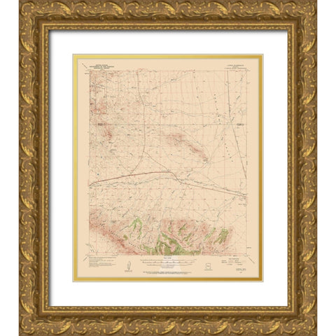Luzena Arizona Quad - USGS 1957 Gold Ornate Wood Framed Art Print with Double Matting by USGS