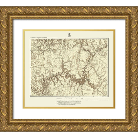 Northern Arizona Southern Utah Geographical Gold Ornate Wood Framed Art Print with Double Matting by US Army