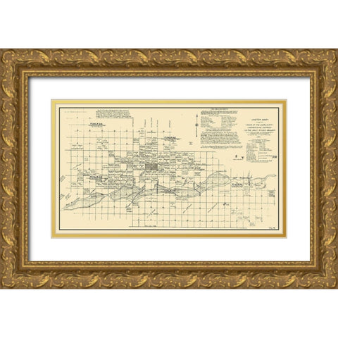 Phoenix Arizona - Borney 1867 Gold Ornate Wood Framed Art Print with Double Matting by Borney