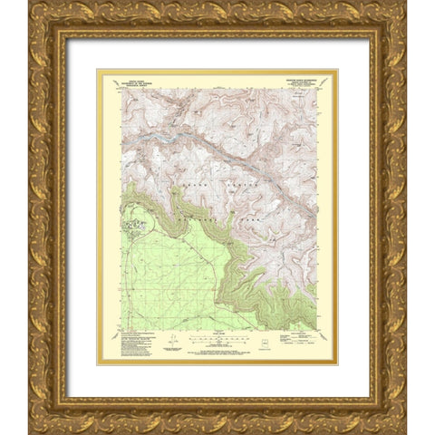Phantom Ranch Arizona Quad - USGS 1988 Gold Ornate Wood Framed Art Print with Double Matting by USGS