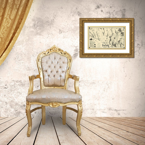 Pima Arizona Landowner - Roskrage 1893 Gold Ornate Wood Framed Art Print with Double Matting by Roskrage