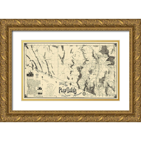 Pima Arizona Landowner - Roskrage 1893 Gold Ornate Wood Framed Art Print with Double Matting by Roskrage