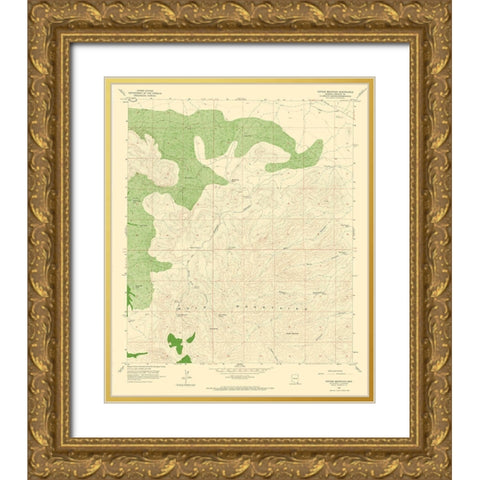 Potter Mountain Arizona Quad - USGS 1958 Gold Ornate Wood Framed Art Print with Double Matting by USGS