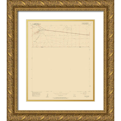 Paul Spur Arizona Quad - USGS 1957 Gold Ornate Wood Framed Art Print with Double Matting by USGS