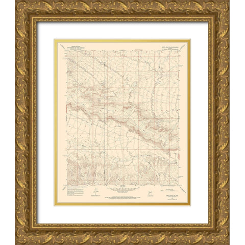 North East Smith Creek Arizona Quad - USGS 1967 Gold Ornate Wood Framed Art Print with Double Matting by USGS