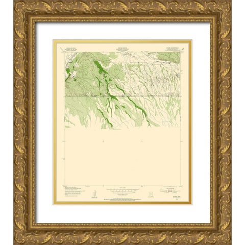 Stark Arizona Quad - USGS 1952 Gold Ornate Wood Framed Art Print with Double Matting by USGS