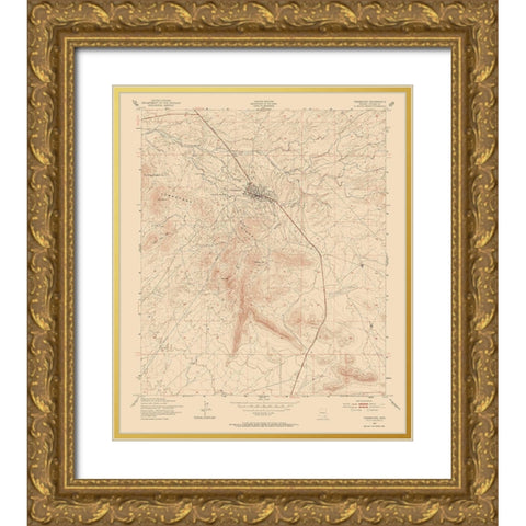Tombstone Arizona Quad - USGS 1952 Gold Ornate Wood Framed Art Print with Double Matting by USGS
