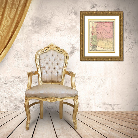 Arizona - Cram 1875 Gold Ornate Wood Framed Art Print with Double Matting by Cram