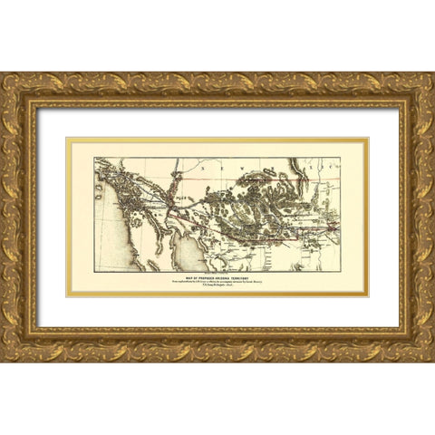 Arizona Territory - Wallace 1857 Gold Ornate Wood Framed Art Print with Double Matting by Wallace