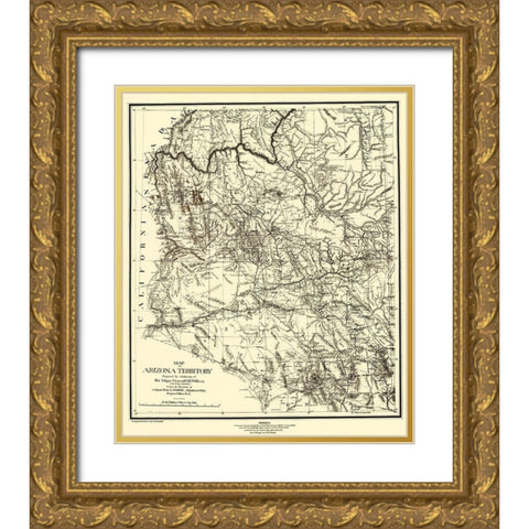 Arizona - Riecker 1879 Gold Ornate Wood Framed Art Print with Double Matting by Riecker