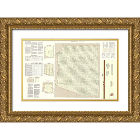 Arizona Arizona Sheet - USGS 1997 Gold Ornate Wood Framed Art Print with Double Matting by USGS