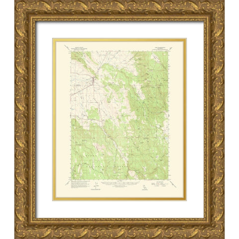 Adin California Quad - USGS 1964 Gold Ornate Wood Framed Art Print with Double Matting by USGS