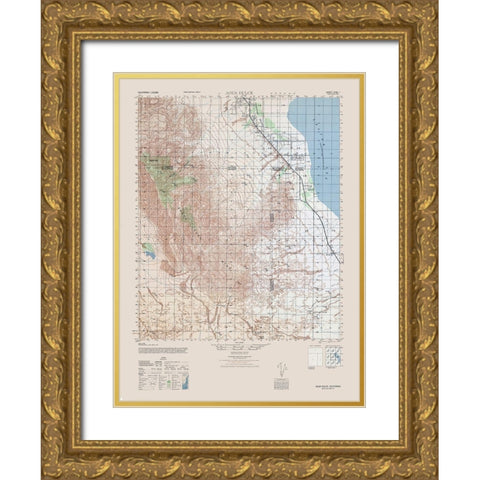 Agua Dulce Sheet - US Army  1944 Gold Ornate Wood Framed Art Print with Double Matting by US Army