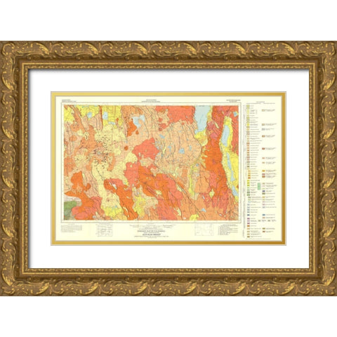 Geologic California Alturas Sheet - Gay 1956 Gold Ornate Wood Framed Art Print with Double Matting by Gay