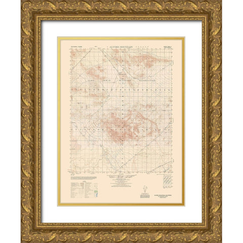 Alvord Mountains Sheet - US Army  1948 Gold Ornate Wood Framed Art Print with Double Matting by US Army
