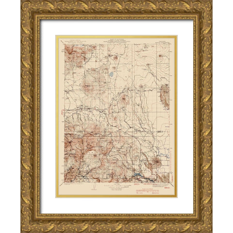 Bartle California Quad - USGS 1939 Gold Ornate Wood Framed Art Print with Double Matting by USGS